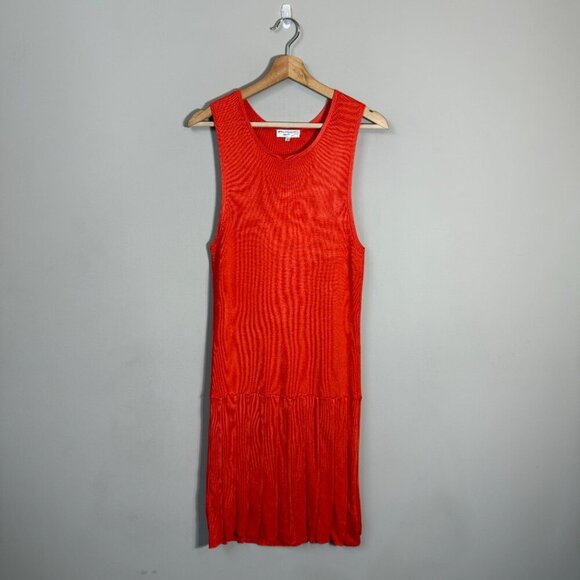 Opening Ceremony Knit Pleated Mini Dress Womens Small Orange Cocktail Party Chic - Picture 2 of 11